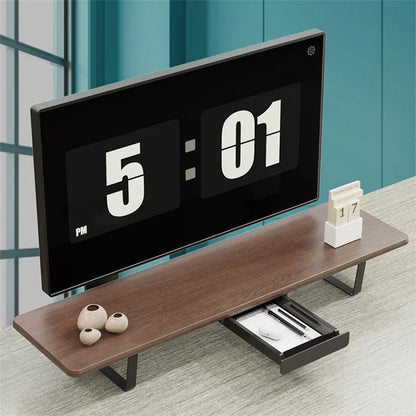 SHC79 Lengthen Wooden Computer Monitor Laptop Heighten Desktop Stand with 1 Drawer