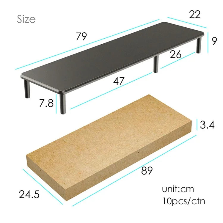 ST79 MDF Board Lengthen Computer Monitor Desktop Stand Heighten Base