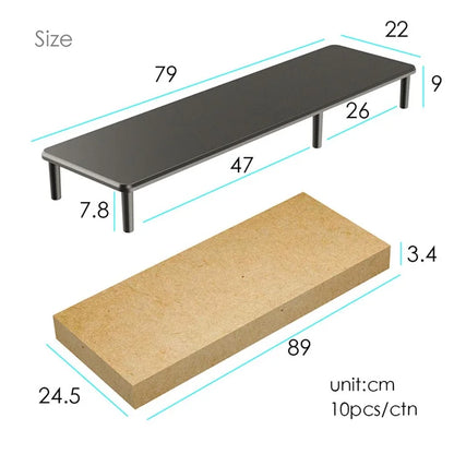ST79 MDF Board Lengthen Computer Monitor Desktop Stand Heighten Base