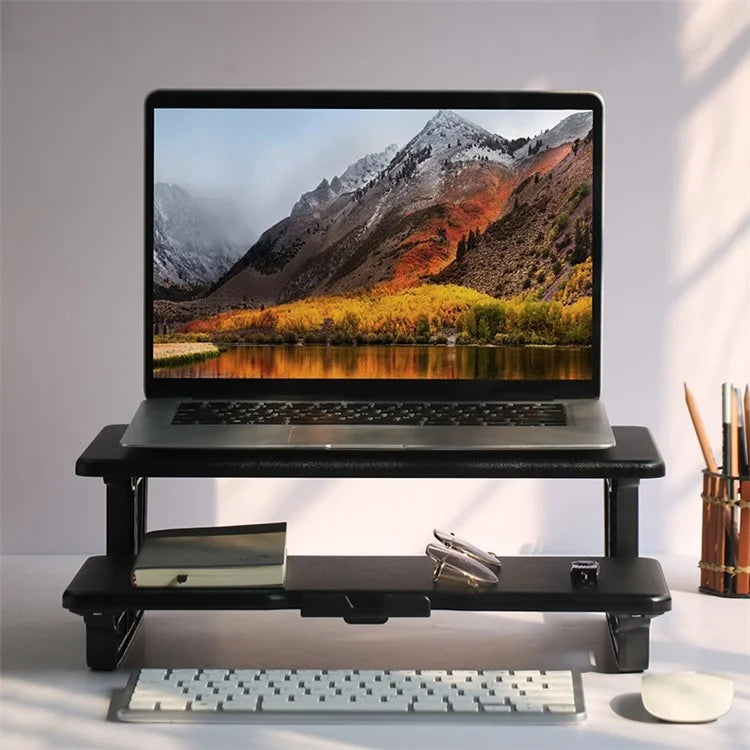 SP 2 Layer Wooden Computer Monitor Laptop Heighten Stand Desktop Storage Rack