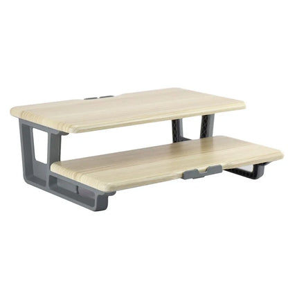 SP 2 Layer Wooden Computer Monitor Laptop Heighten Stand Desktop Storage Rack