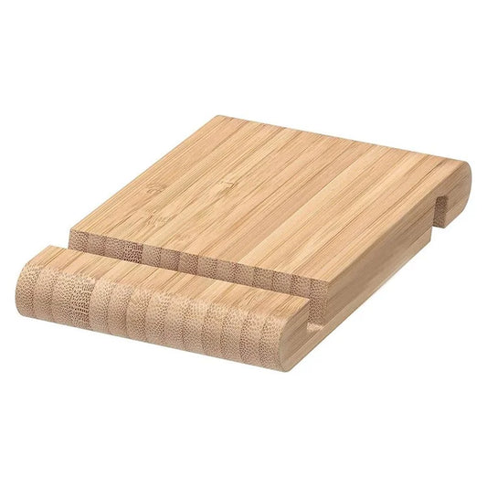 Bamboo Phone Stand Dual Slot Desktop Phone Holder Double Groove Design Mobile Stand