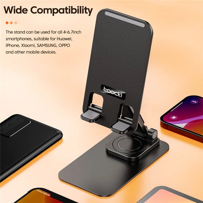 TOOCKI TQ-ZJ04 Adjustable Cell Phone Stand Foldable Desktop Phone Holder Cradle Dock