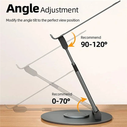 AS018-XS Tablet Stand Adjustable Tablet Holder 360 Degree Rotating Desk Stand for 10-17 inch Device
