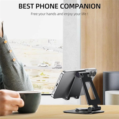 AS007-XS Cell Phone Stand Aluminum Alloy+Silicone Adjustable Angle Height Desk Dock Holder for 4.7-7 inch Devices