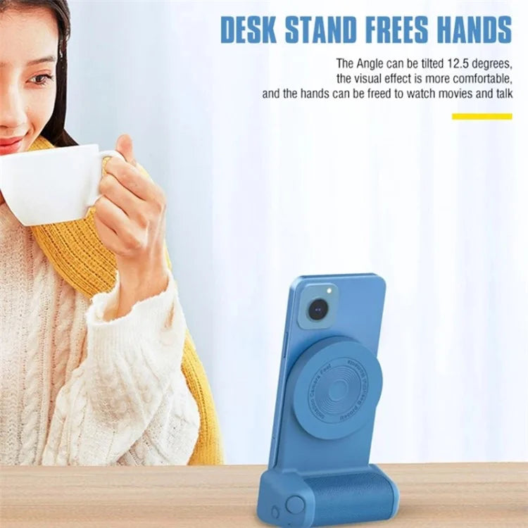 Camera-Shaped Bluetooth Phone Holder Handle Desktop Magnetic Rotating Phone Stand