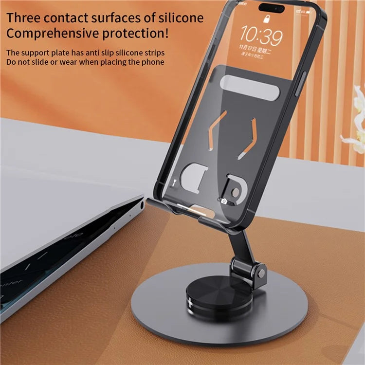 YY-027 Desktop Phone Bracket Stand 360° Rotation Foldable Desktop Holder Tablet Stand