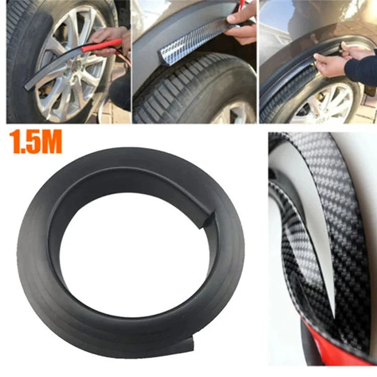 3.5cm Width Universal Car Wheel Eyebrow PVC Protector Strip Wheel Arch Fender Trim Strip, 1.5m