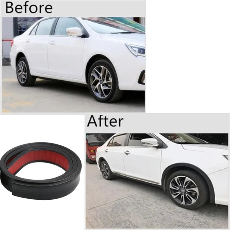 3.5cm Width Universal Car Wheel Eyebrow PVC Protector Strip Wheel Arch Fender Trim Strip, 1.5m