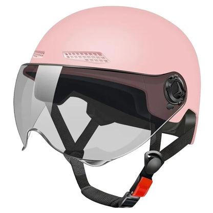 Electric Bike Helmet Unisex Summer Breathable E-Bike Helmet with Transparent Short Lens