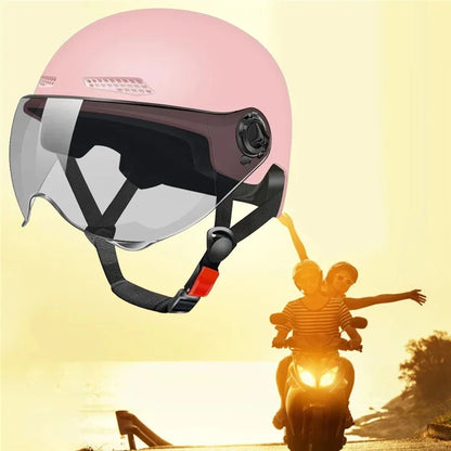 Electric Bike Helmet Unisex Summer Breathable E-Bike Helmet with Transparent Short Lens
