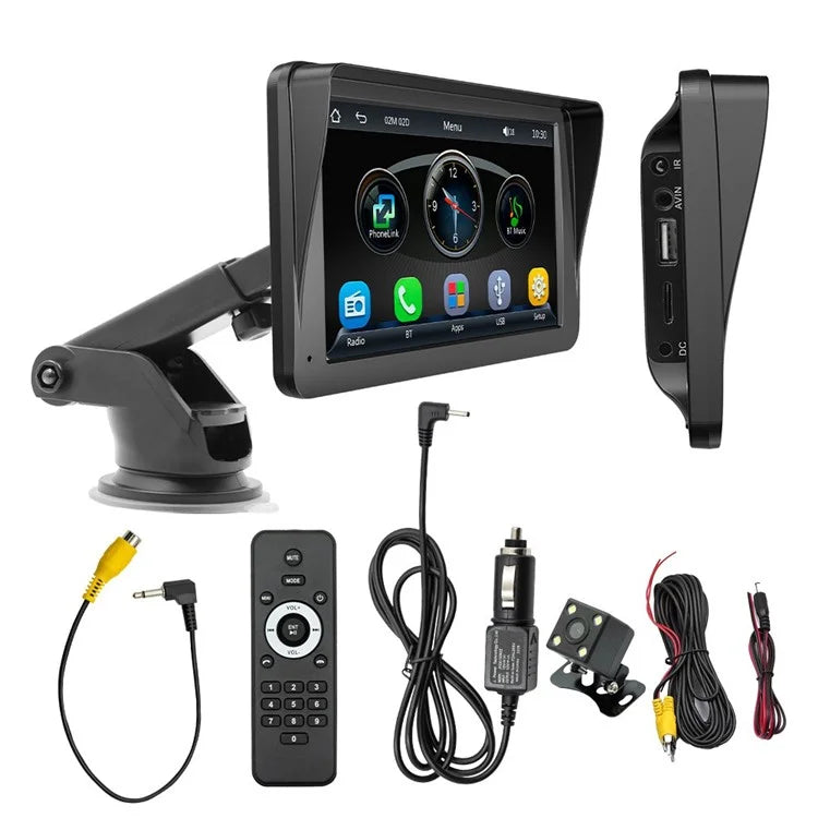 W505F 7.0-inch HD Touch Screen FM Car Player with 4LED Camera 2.4G / 5G Dual Frequency Portable RC CarPlayer