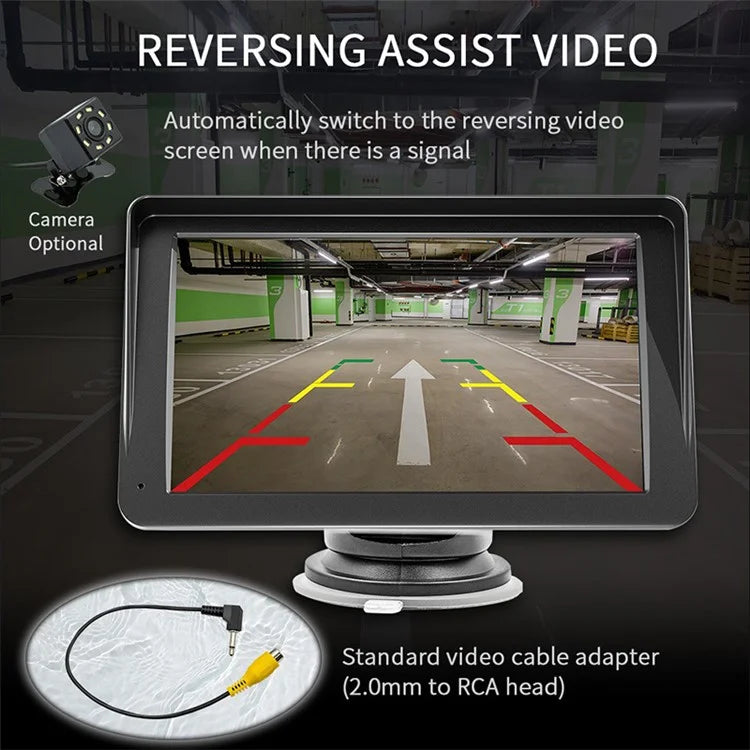 W505G 7-inch Car Bluetooth HD Video MP5 Player Wireless CarPlay Reverse Image Display with 8 LED Camera