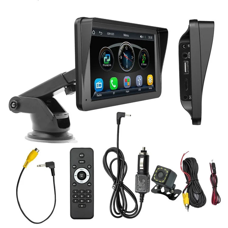 W505H 7-inch Bluetooth Car MP5 Player FM Radio Wireless CarPlay Reverse Image Display with 12 LED Camera