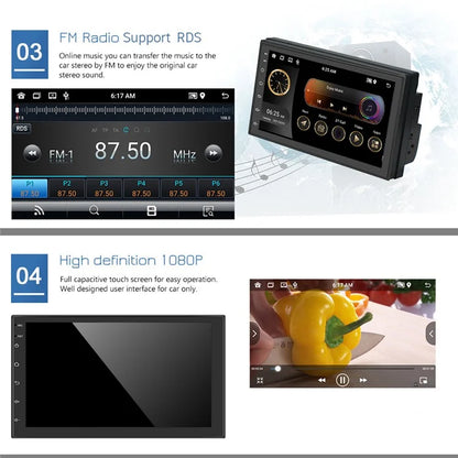 R-730D 1G+32GB Android 12 Car GPS 7 inch IPS 1080P Touch Screen Car Stereo with 12LED Backup Camera