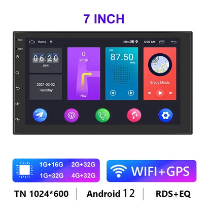 R-730E Android 12 Car GPS Wireless CarPlay 2G+32GB 7 inch IPS 1080P Touch Screen Car Stereo
