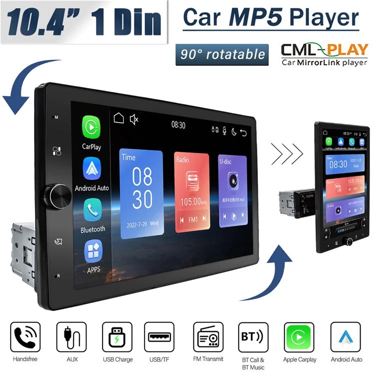 1531W 10.4-inch Carplay + Android Auto Navigation Multimedia Player Car FM Radio