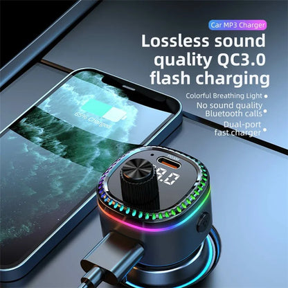 C58 Bluetooth Adapter FM Transmitter Car MP3 Music Player Type-C + USB Car Charger