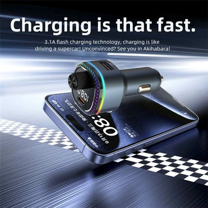 C58 Bluetooth Adapter FM Transmitter Car MP3 Music Player Type-C + USB Car Charger