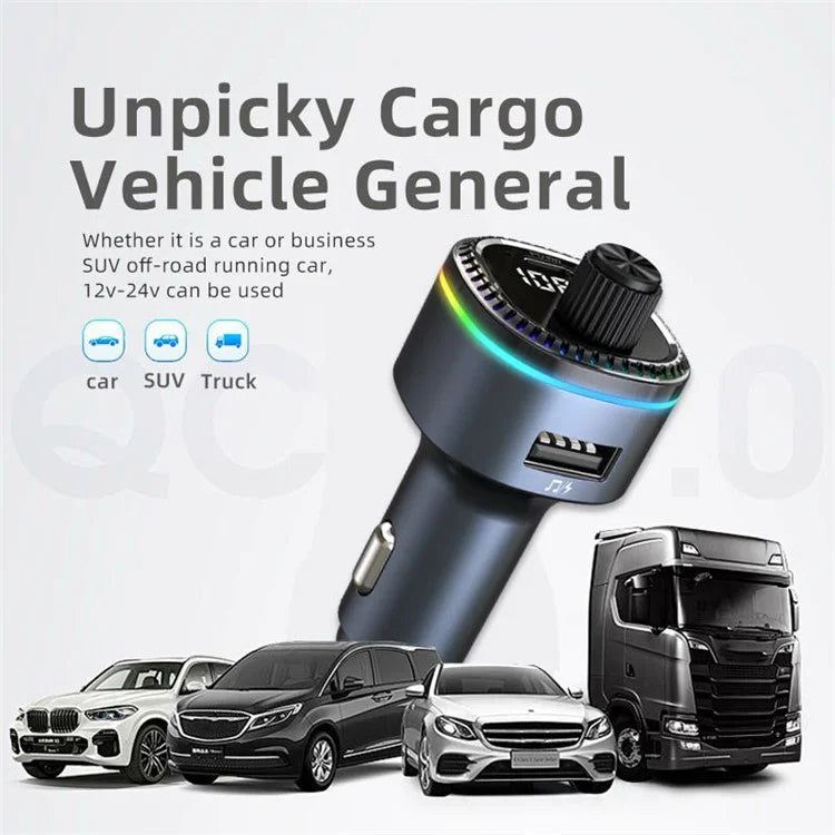 C58 Bluetooth Adapter FM Transmitter Car MP3 Music Player Type-C + USB Car Charger