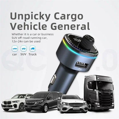 C58 Bluetooth Adapter FM Transmitter Car MP3 Music Player Type-C + USB Car Charger