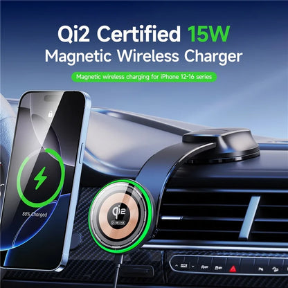 DUZZONA V5 Pro 15W Car Magnetic Wireless Charger for iPhone 16-15 Series Charging Holder (Qi2 Certified)