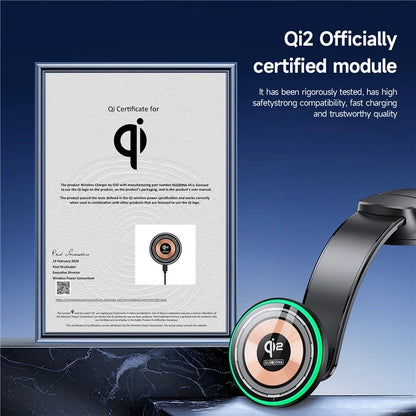 DUZZONA V5 Pro 15W Car Magnetic Wireless Charger for iPhone 16-15 Series Charging Holder (Qi2 Certified)