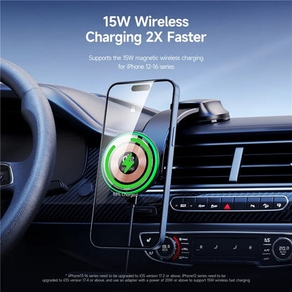 DUZZONA V5 Pro 15W Car Magnetic Wireless Charger for iPhone 16-15 Series Charging Holder (Qi2 Certified)