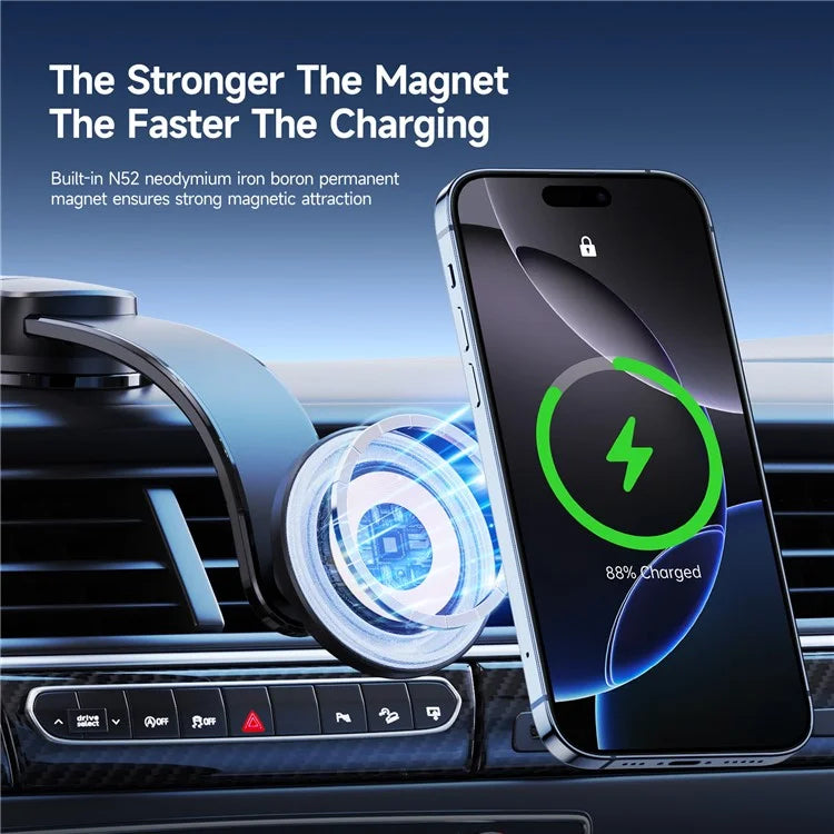 DUZZONA V5 Pro 15W Car Magnetic Wireless Charger for iPhone 16-15 Series Charging Holder (Qi2 Certified)