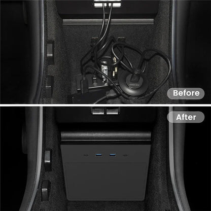 TS0Y0364 5-in-1 USB Hub for Tesla Model Y May 2020-December 2020 Car Docking Station