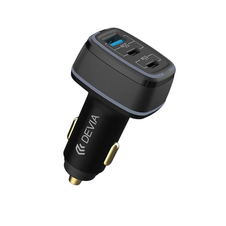 DEVIA Extreme Speed Series 115W Fast Charging Car Charger USB+Dual Type-C Car Charger Adapter