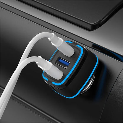 DEVIA Extreme Speed Series EA191 Cigarette Lighter Fast Charger Dual USB+Type-C 85W Car Phone Charger
