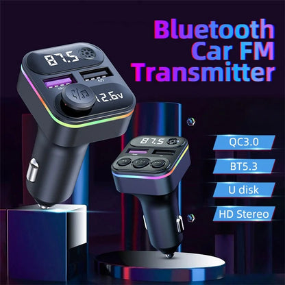 C38 Bluetooth Car FM Transmitter 2 USB Car Fast Charger Audio MP3 Player