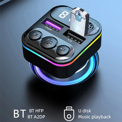 C38 Bluetooth Car FM Transmitter 2 USB Car Fast Charger Audio MP3 Player