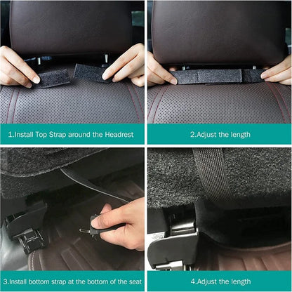 Car Seat Back Felt Hanging Bag Multi-Pocket Sundries Tissue Tablet Storage Bag - Dark Grey