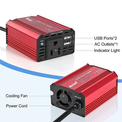 MEIND M6500 150W Car Power Inverter 12V DC to 220V AC Converter with Dual USB Ports
