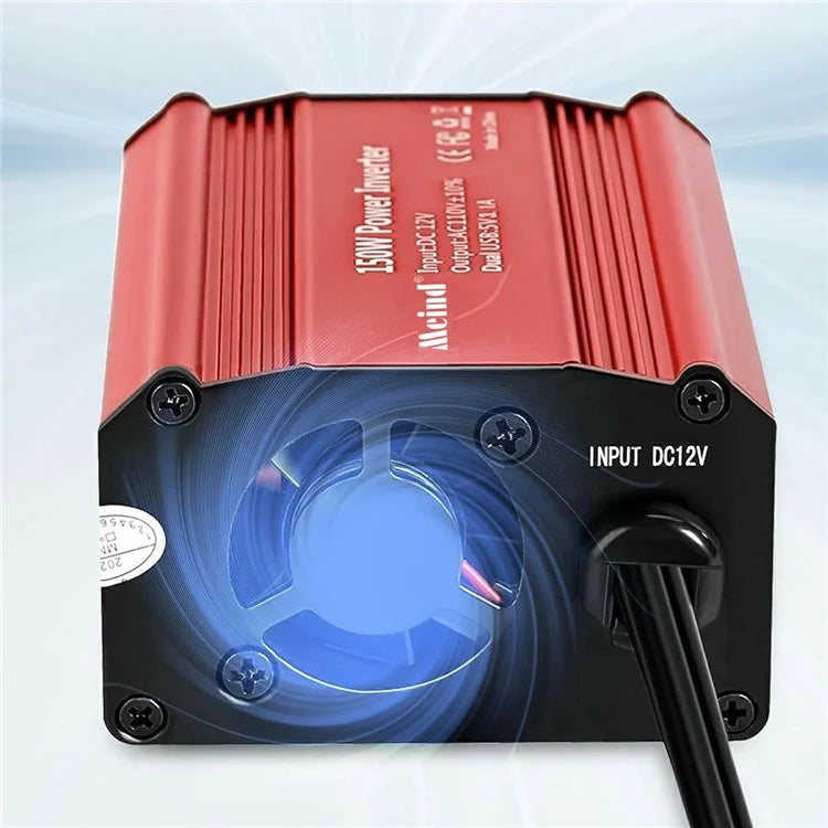 MEIND M6500 150W Car Power Inverter 12V DC to 220V AC Converter with Dual USB Ports