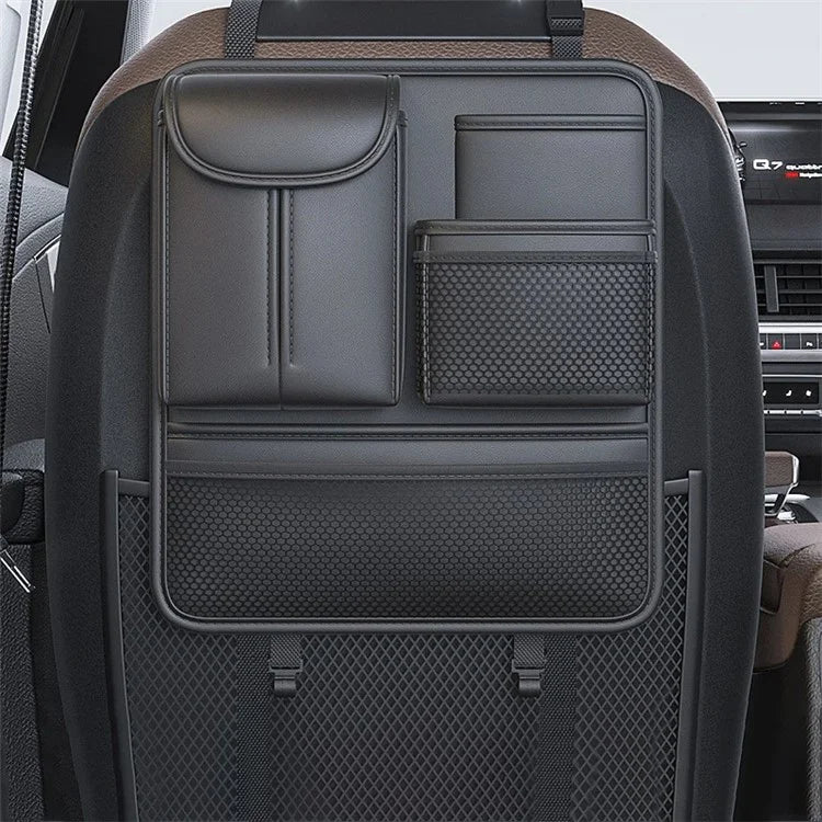 Car Back Seat Organizer Multi Pockets Hanging Leather Waterproof Storage Bag for Holding Phone Tablet Drink Sundries