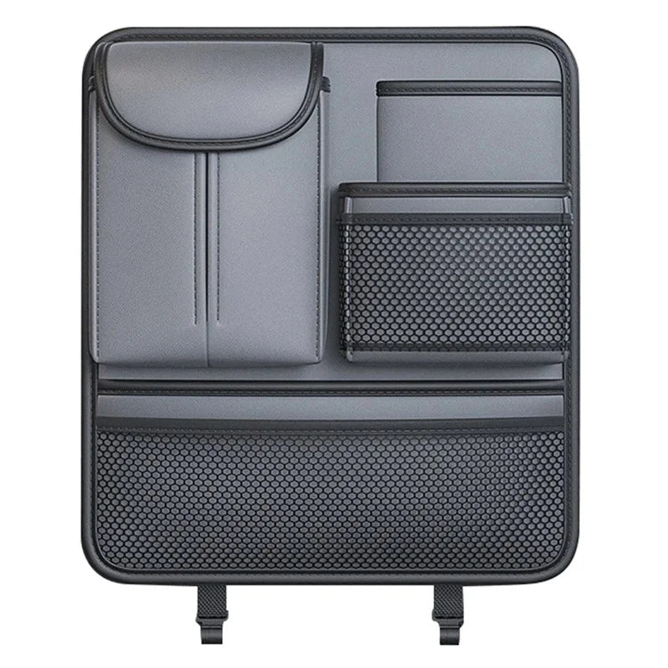 Car Back Seat Organizer Multi Pockets Hanging Leather Waterproof Storage Bag for Holding Phone Tablet Drink Sundries