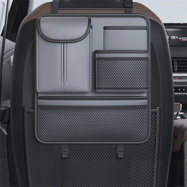 Car Back Seat Organizer Multi Pockets Hanging Leather Waterproof Storage Bag for Holding Phone Tablet Drink Sundries