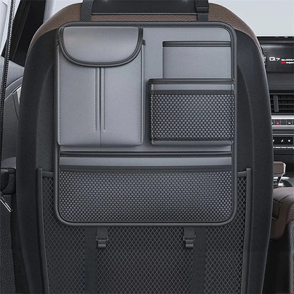 Car Back Seat Organizer Multi Pockets Hanging Leather Waterproof Storage Bag for Holding Phone Tablet Drink Sundries