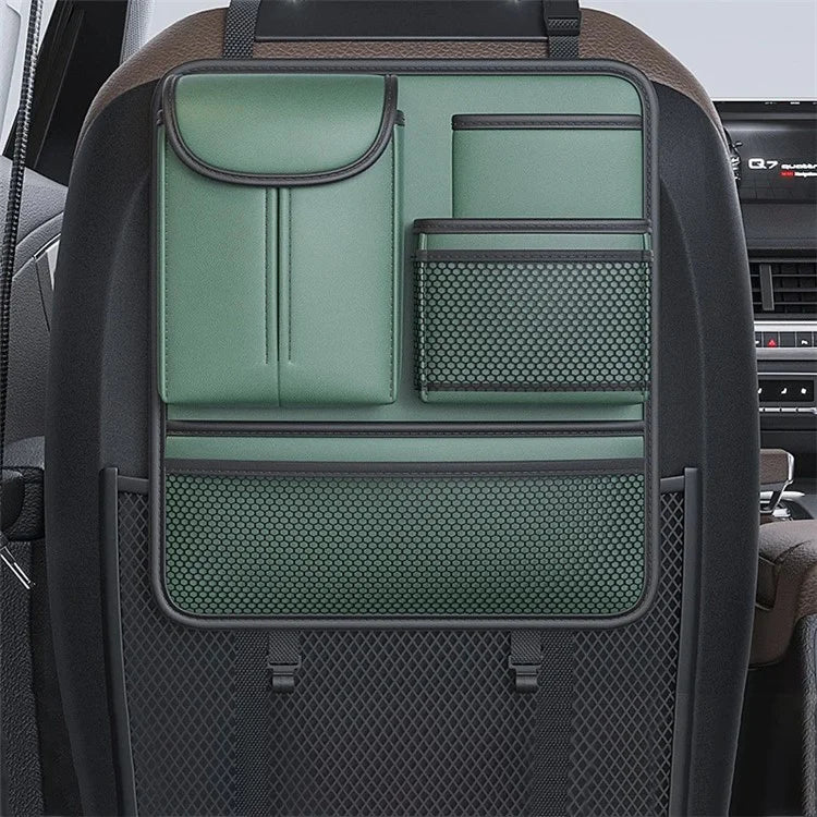 Car Back Seat Organizer Multi Pockets Hanging Leather Waterproof Storage Bag for Holding Phone Tablet Drink Sundries