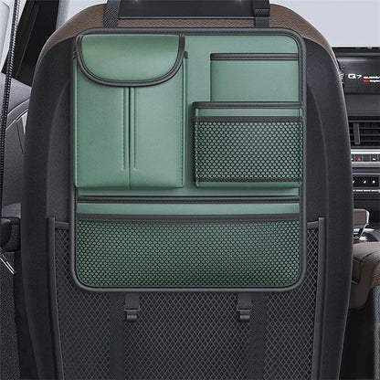 Car Back Seat Organizer Multi Pockets Hanging Leather Waterproof Storage Bag for Holding Phone Tablet Drink Sundries