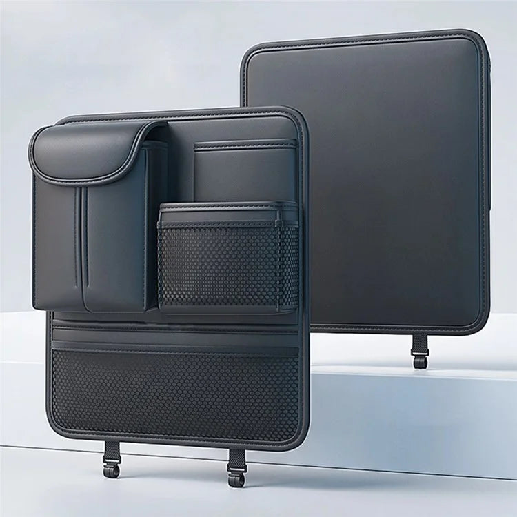 Car Back Seat Organizer Multi Pockets Hanging Leather Waterproof Storage Bag for Holding Phone Tablet Drink Sundries