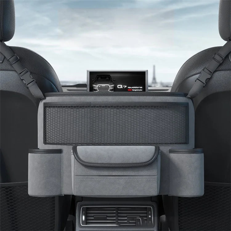 AUTOCOLOR Car Middle Seat Organizer Vehicle Central Control Handbag Water Bottle Storage Bag