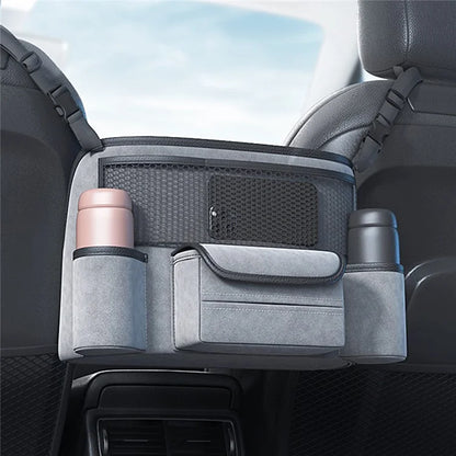 AUTOCOLOR Car Middle Seat Organizer Vehicle Central Control Handbag Water Bottle Storage Bag