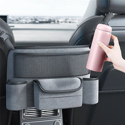 AUTOCOLOR Car Middle Seat Organizer Vehicle Central Control Handbag Water Bottle Storage Bag