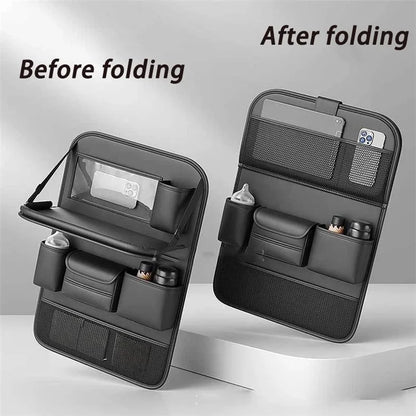 Multi-functional Car Backseat Organizer Hanging Waterproof Storage Bag with Foldable Table