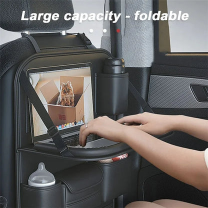 Multi-functional Car Backseat Organizer Hanging Waterproof Storage Bag with Foldable Table