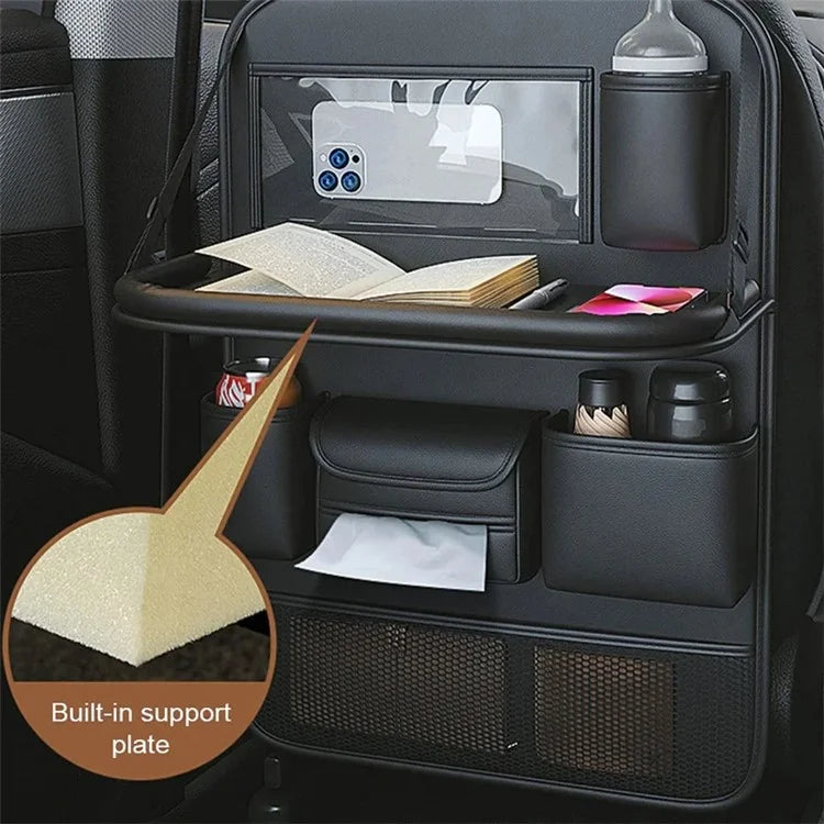 Multi-functional Car Backseat Organizer Hanging Waterproof Storage Bag with Foldable Table